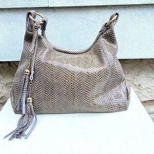 *** Tiffany & Fred Paris Cowhide Top Grain Embossed Leather Hobo Handbag (DD)